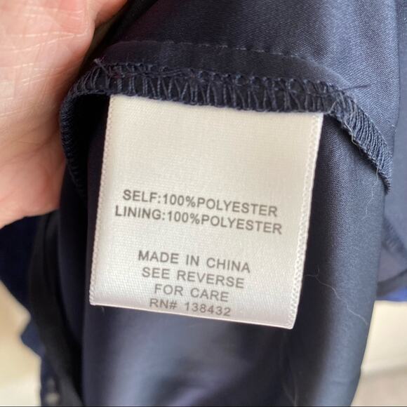 Modcloth Dress Blue Sleeveless VNeck Button Top Tie Waist Arrow Size Small NWOT - Picture 7 of 8